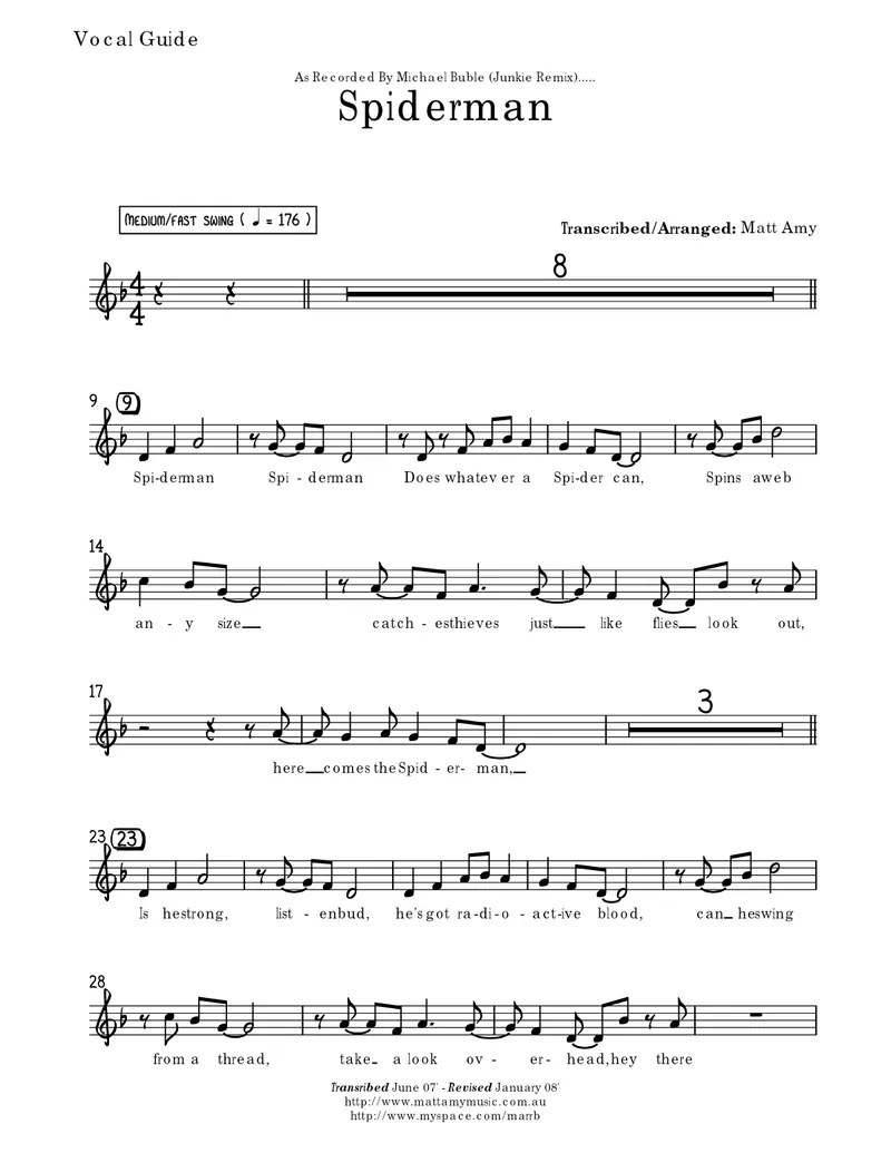 Spiderman score preview