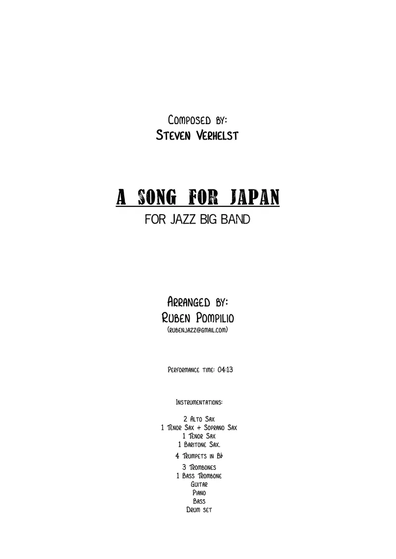 A Song For Japan preview page 1