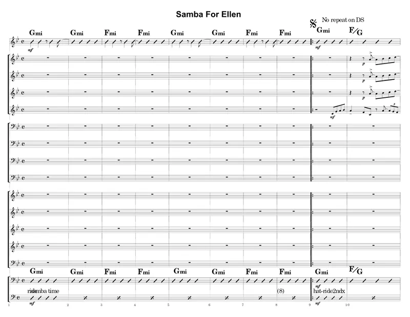 Samba For Ellen score preview