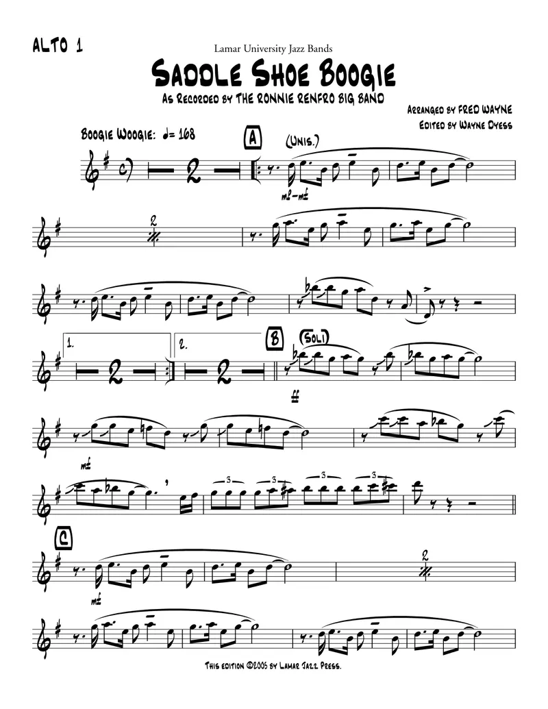 Saddle Shoe Boogie score preview