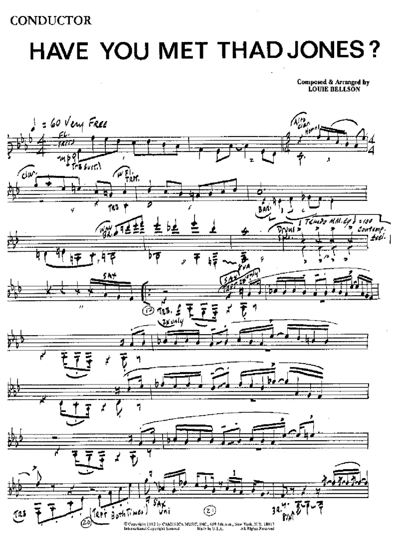 Have You Met Thad Jones score preview