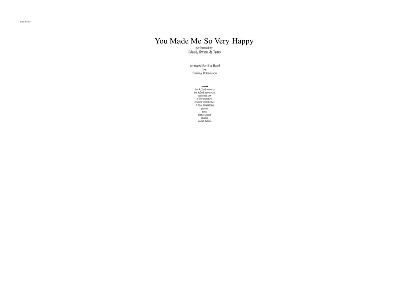 You Made Me So Very Happy score preview