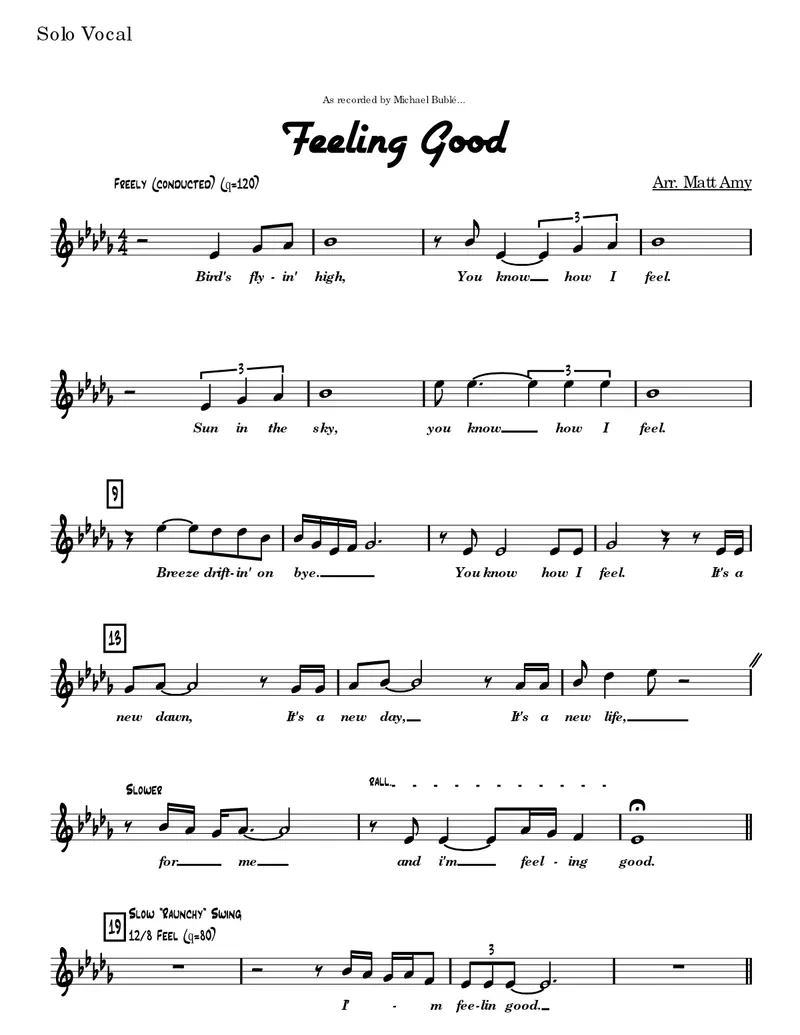 Feeling Good score preview