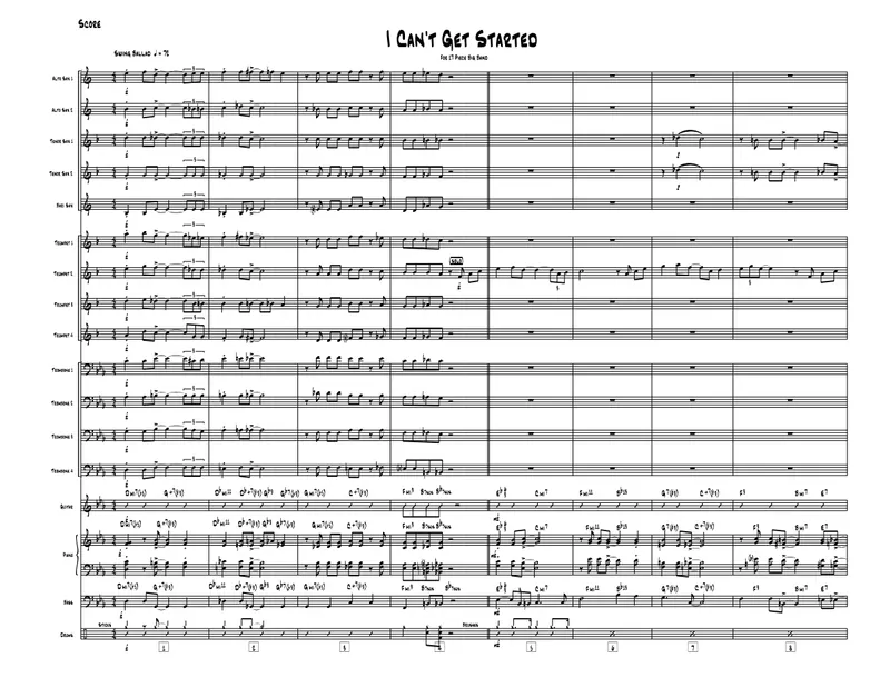 I Can't Get Started score preview