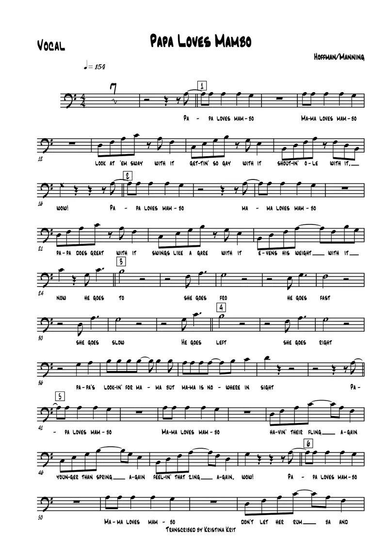 Papa Loves Mambo score preview