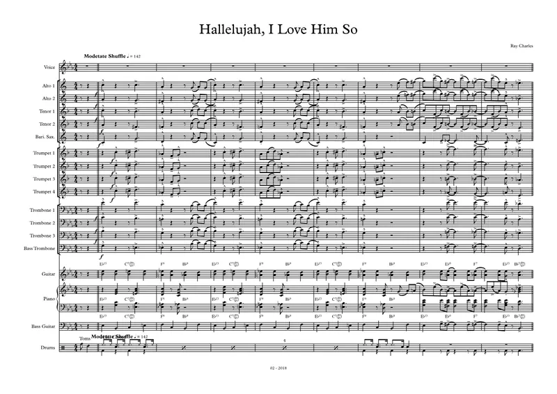 Hallelujah I Love Her So score preview