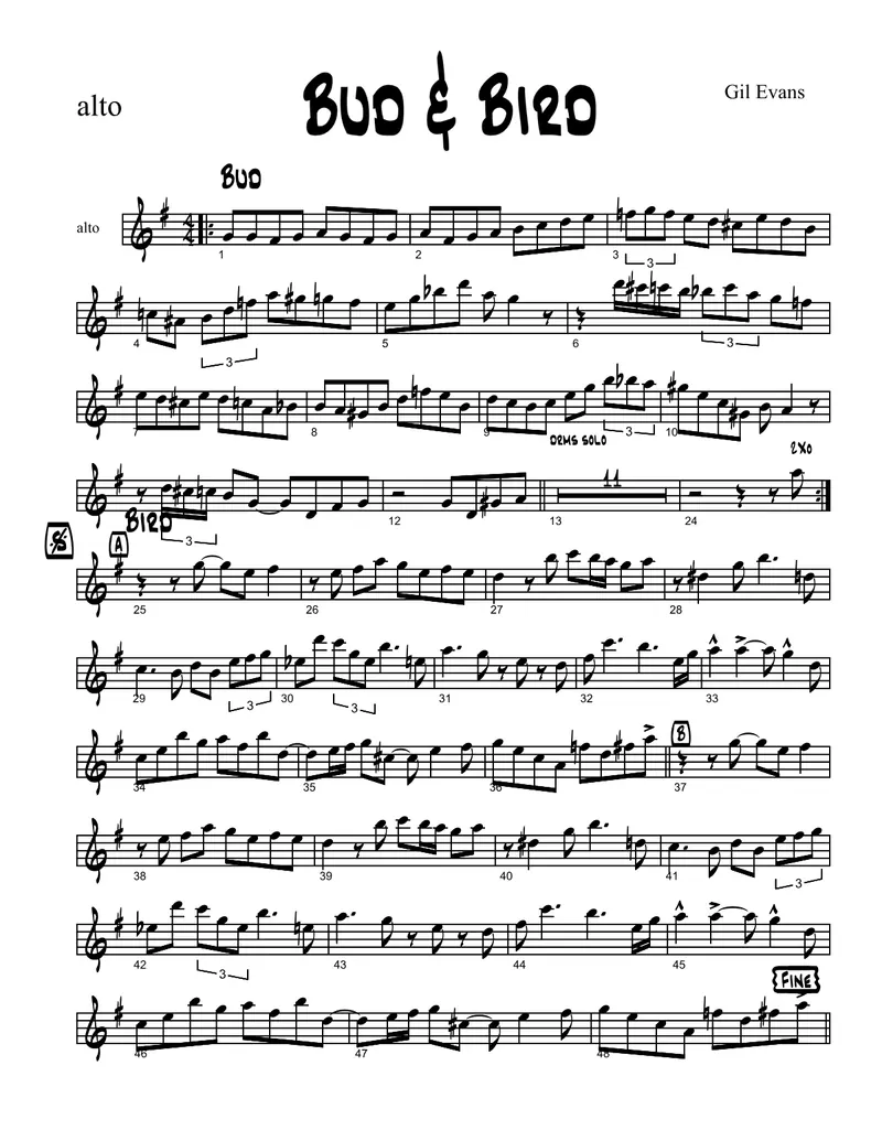 Bud & Bird score preview