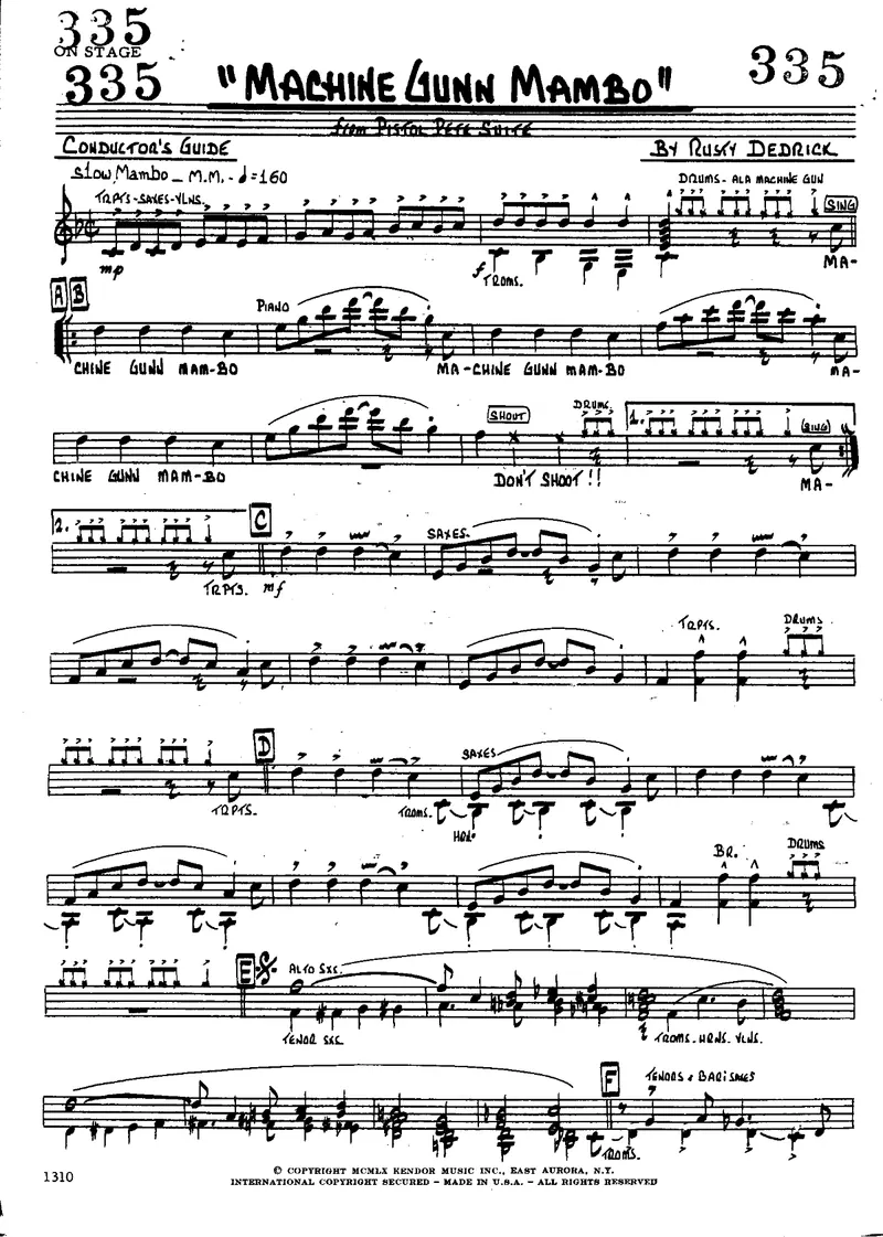 Machine Gunn Mambo score preview