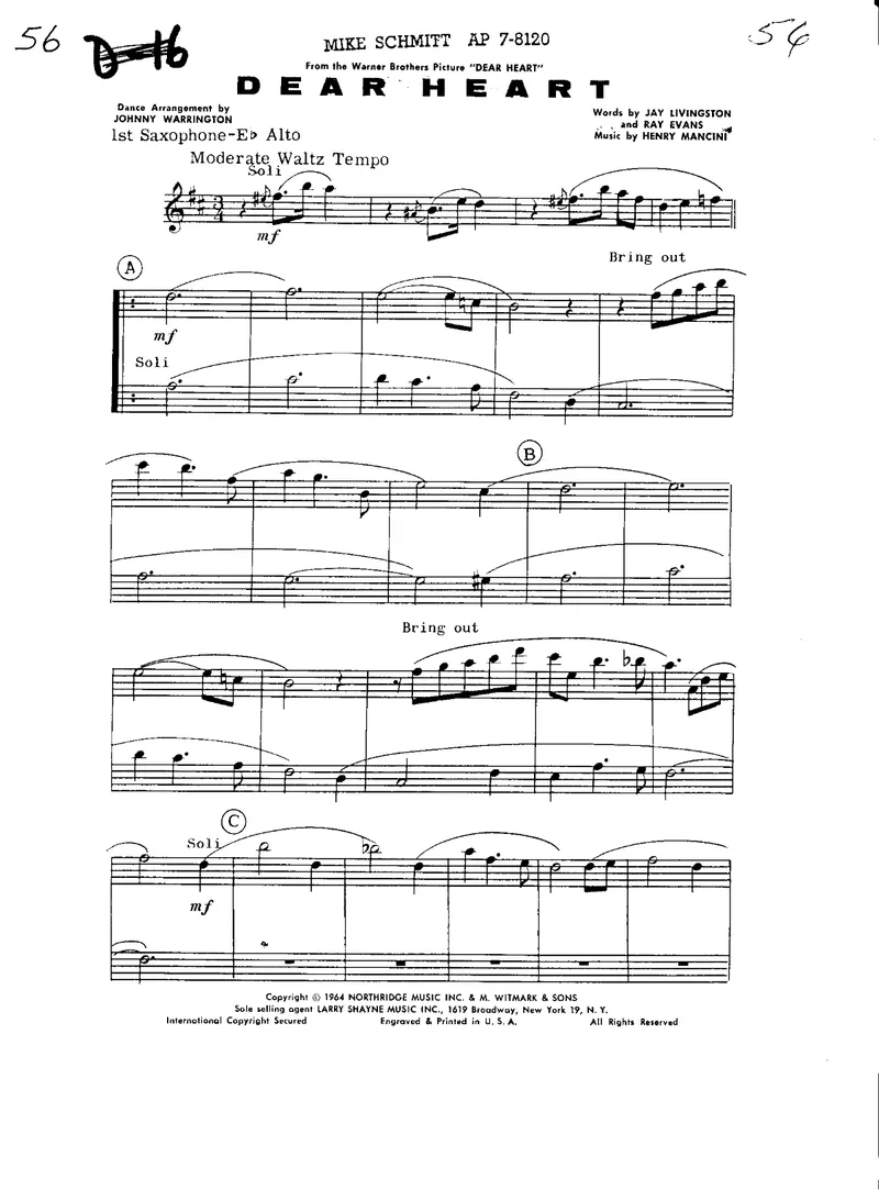 Dear Heart score preview
