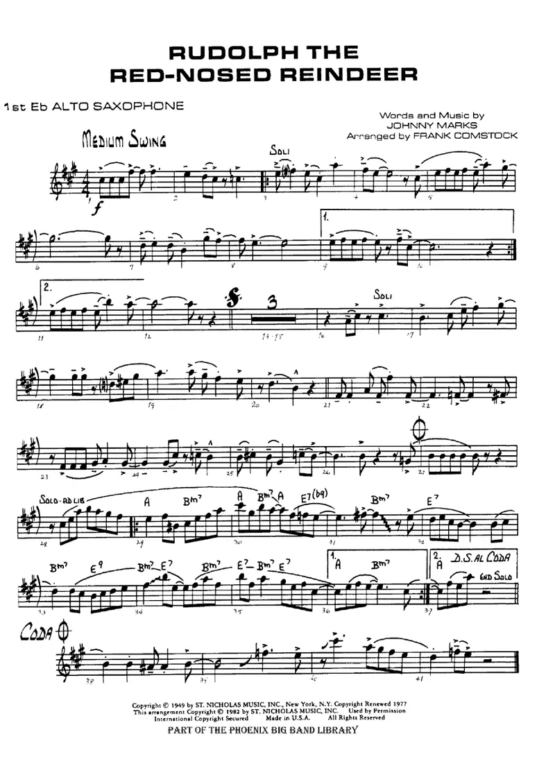 Rudolph The Red Nosed Reindeer score preview