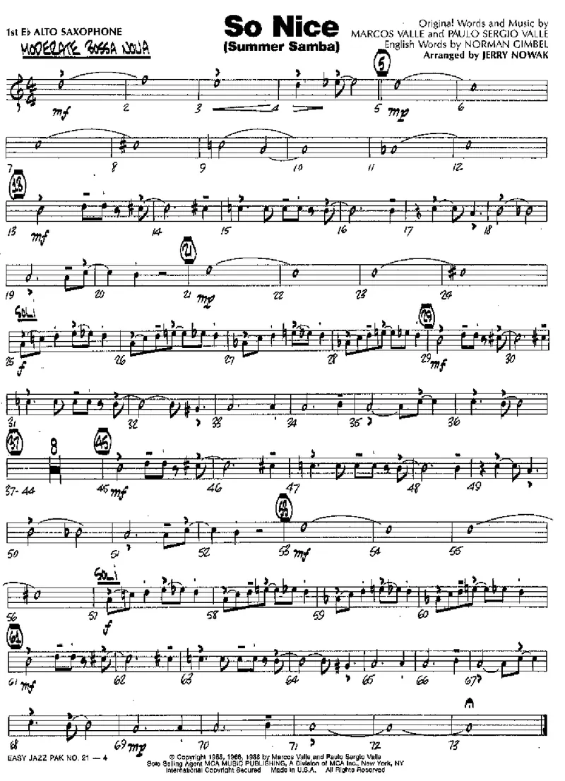 So Nice (Summer Samba) score preview
