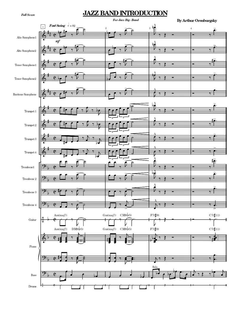 Jazz Band Introductrion score preview