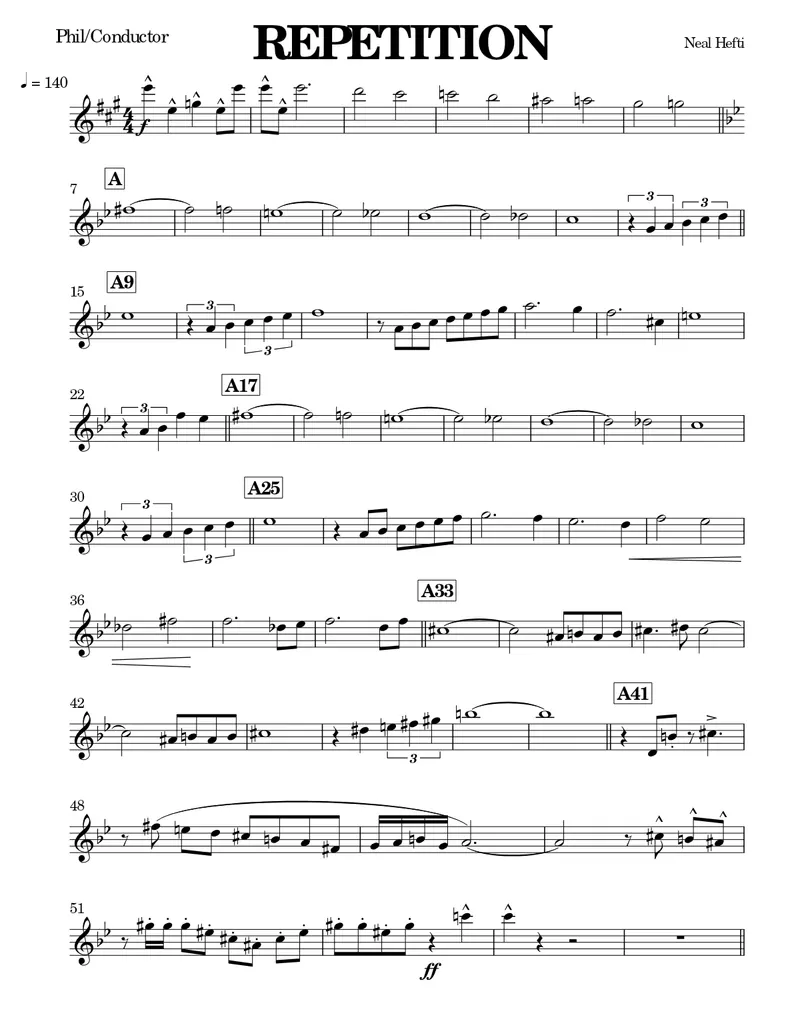 Repetition score preview