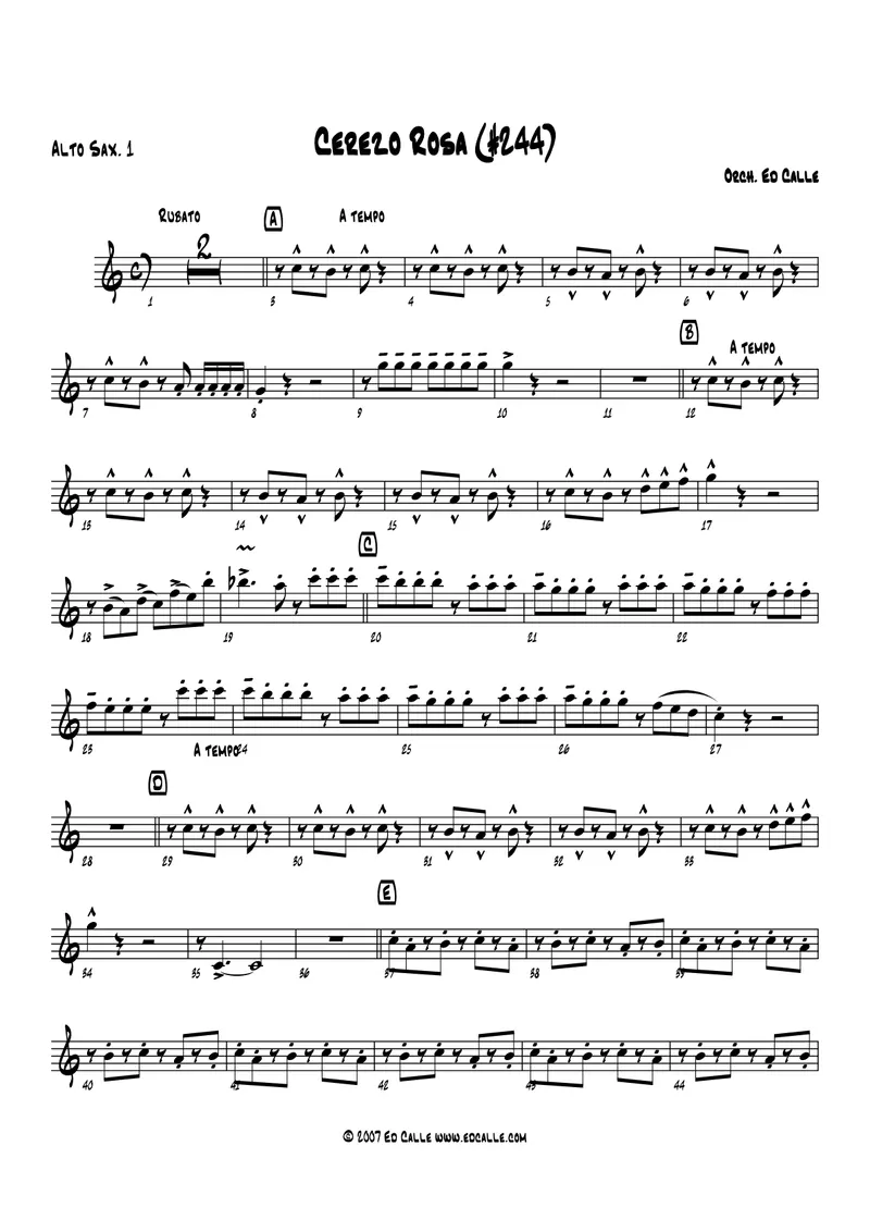 Cherry Pink and Apple Blossom White (Ed Calle) M.Ferguson score preview