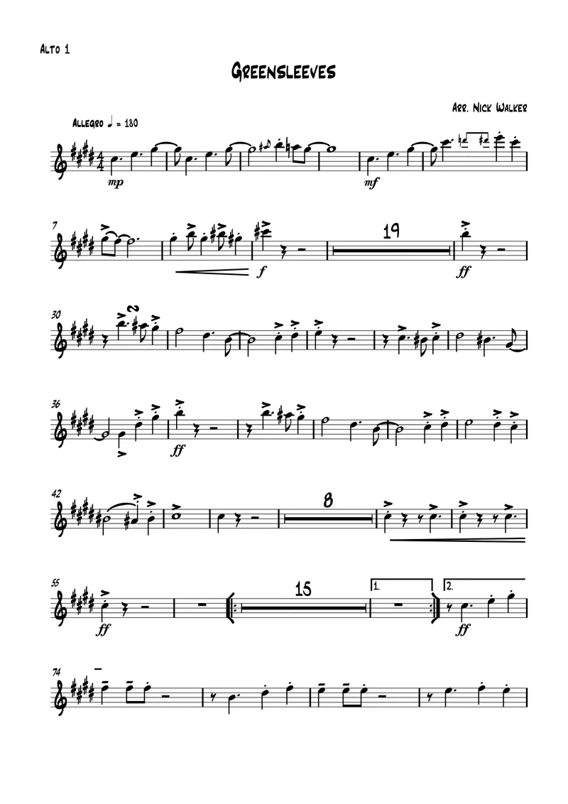 Greensleeves preview page 1