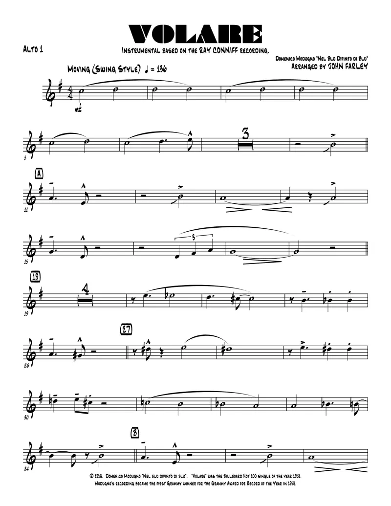 Volare score preview