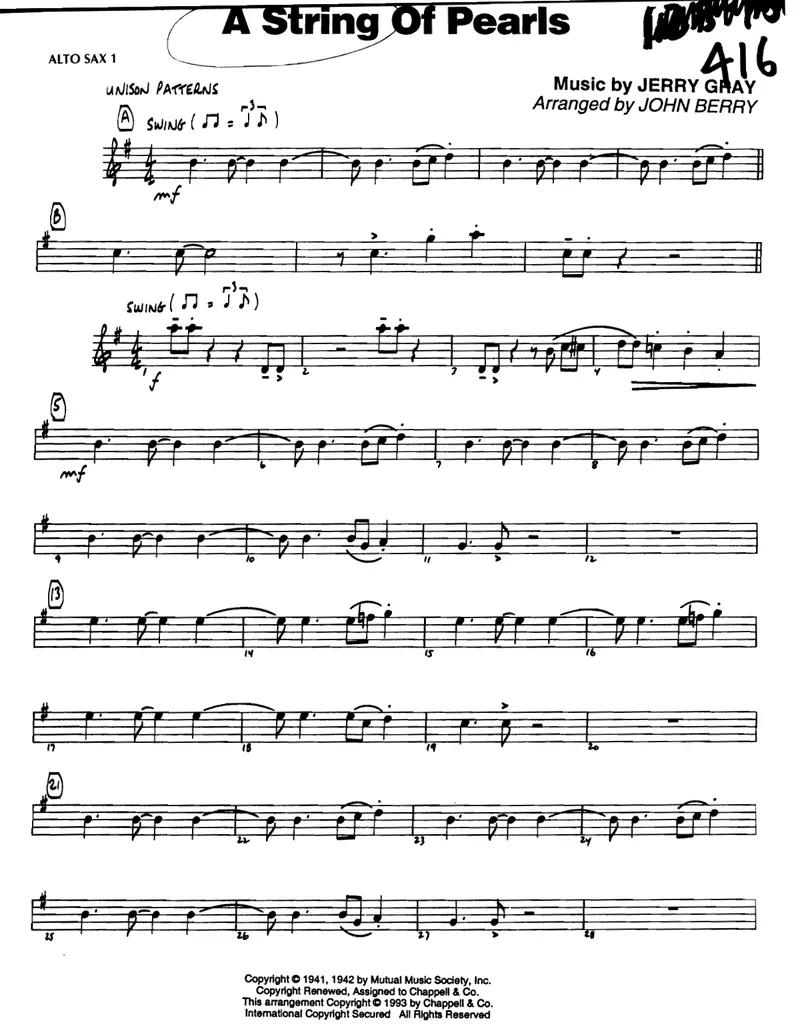 A String Of Pearls score preview
