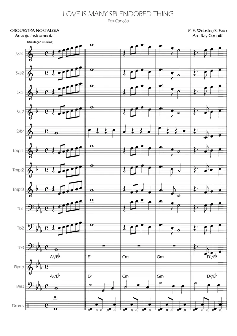 Love Is A Many Splendored Thing score preview