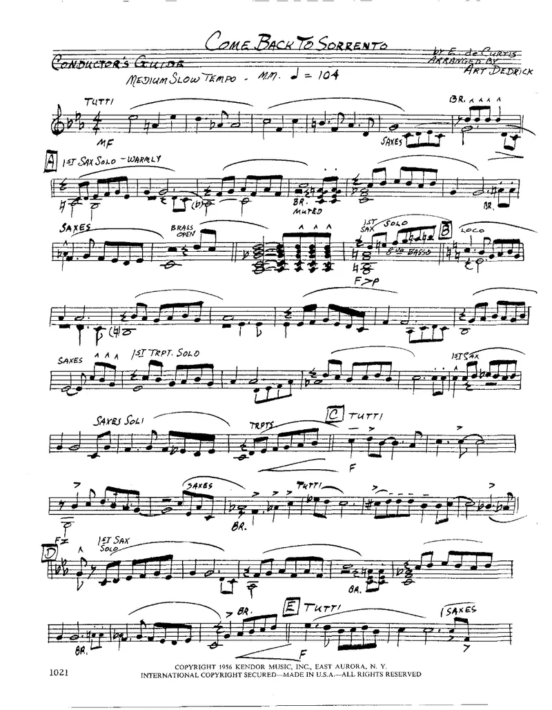 Come Back to Sorrento score preview