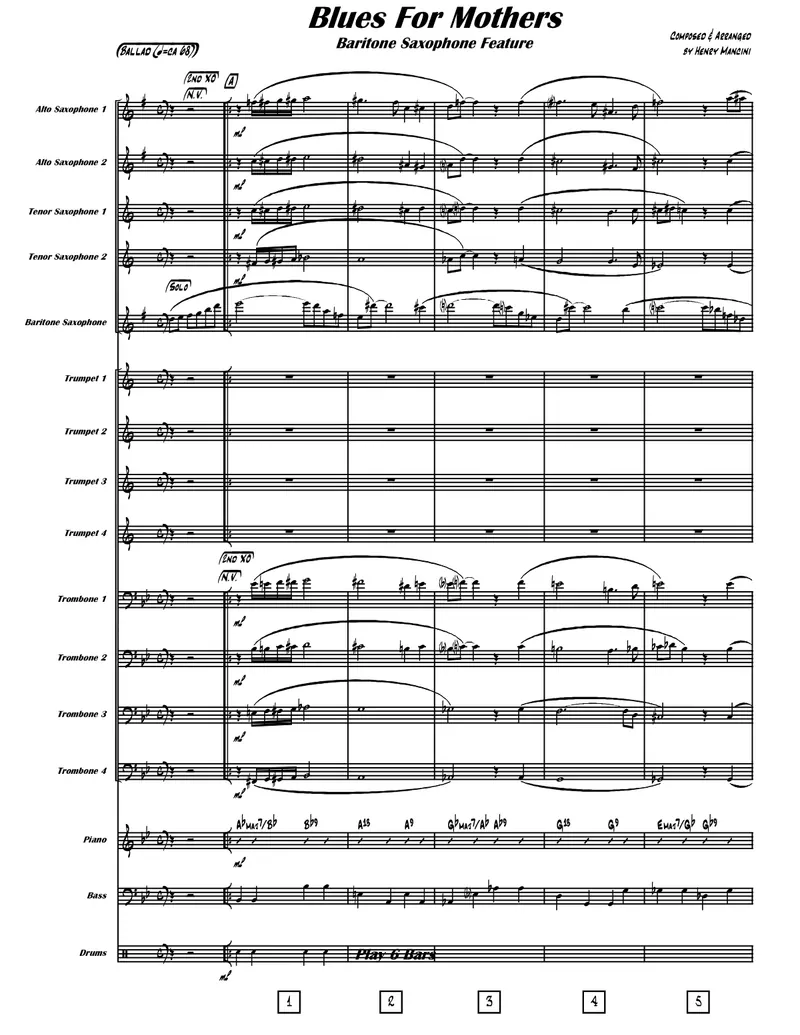 Blues For Mothers score preview