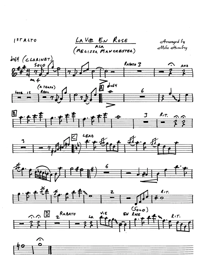 La Vie En Rose score preview
