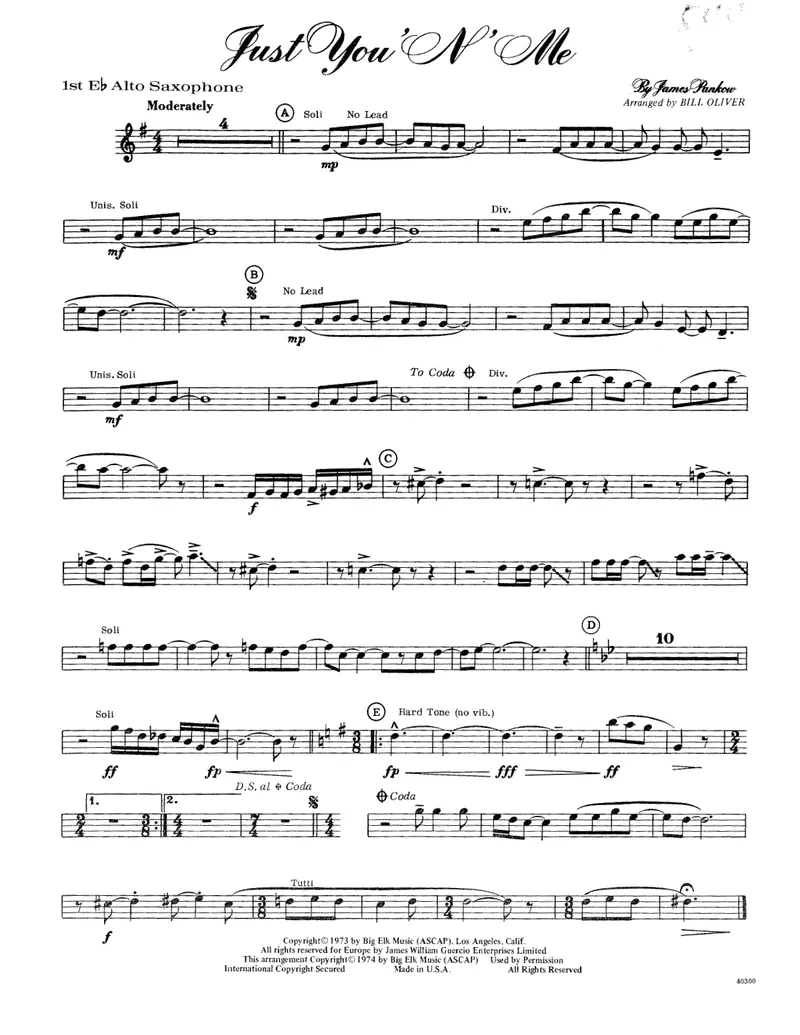 Just You N' Me score preview