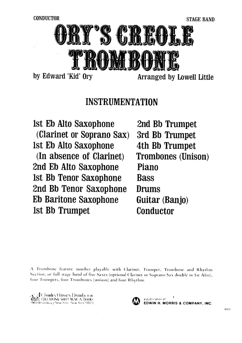 Ory's Creole Trombone score preview
