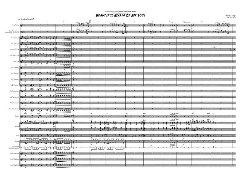 Beautiful Maria Of My Soul score preview