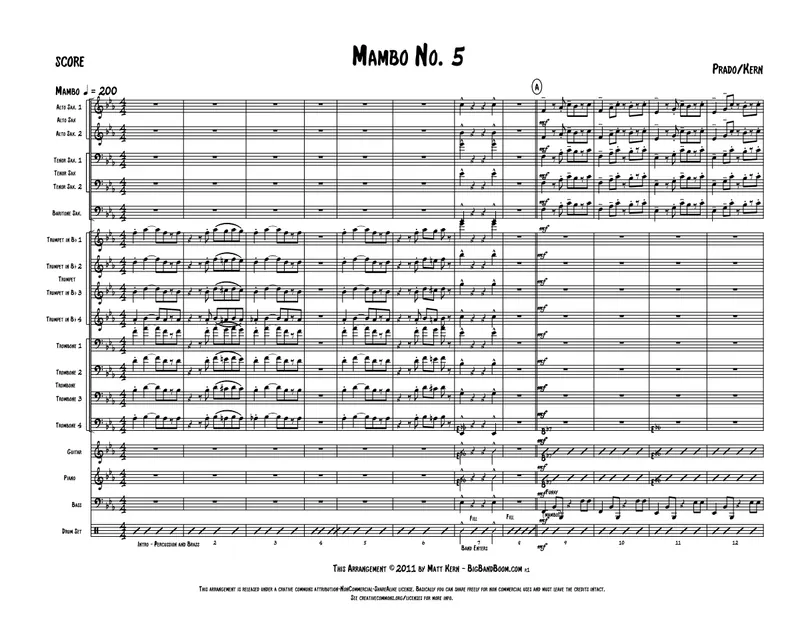 Mambo No. score preview