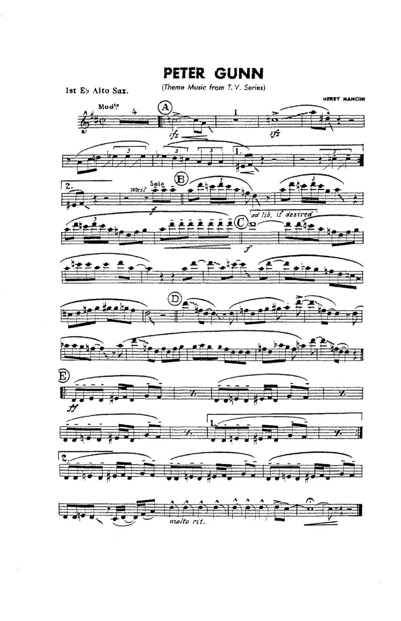 Peter Gunn score preview