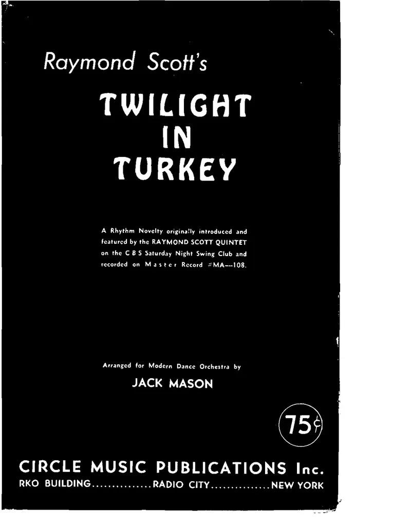Twilight In Turkey score preview