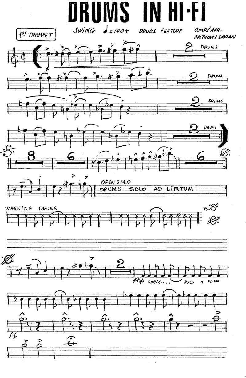 Drums In Hi Fi score preview