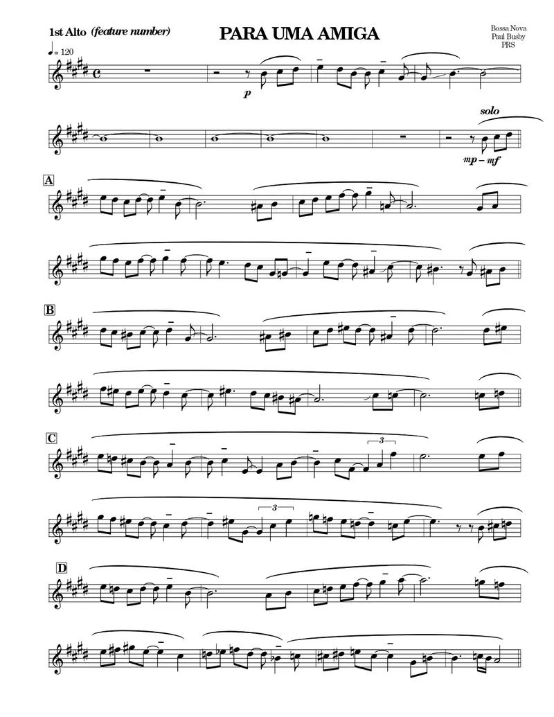 Para Uma Amiga score preview