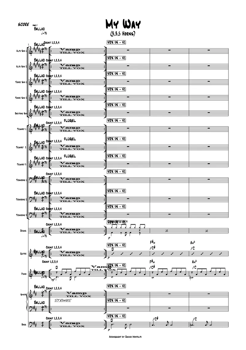 My Way score preview