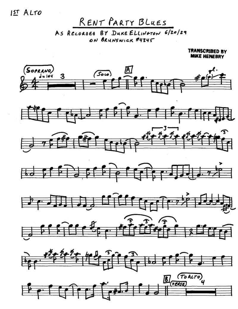 Rent Party Blues score preview