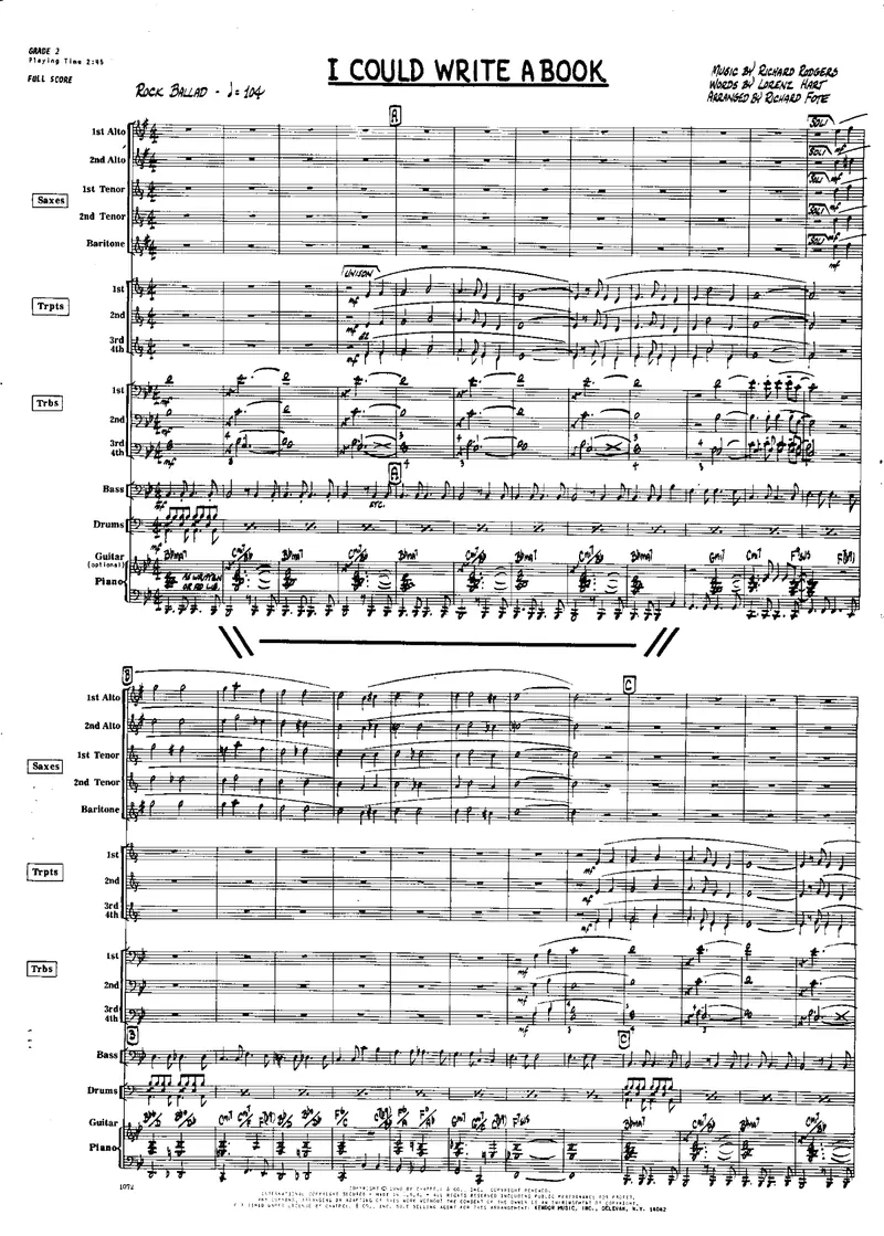 I Could Write A Book score preview