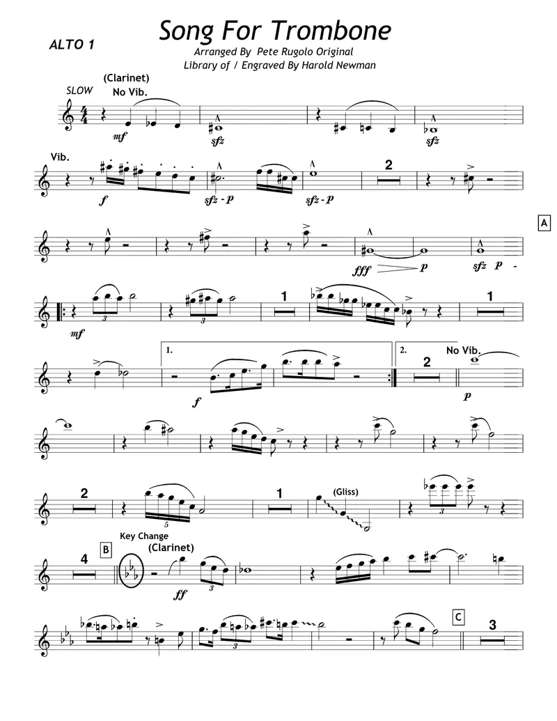 Song For Trombone score preview