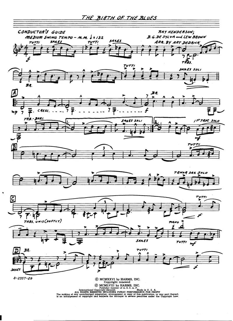 The Birth Of The Blues score preview