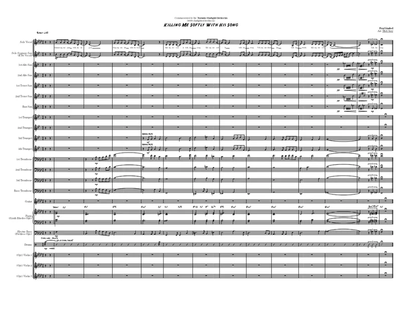 Killing Me Softly With His Song score preview