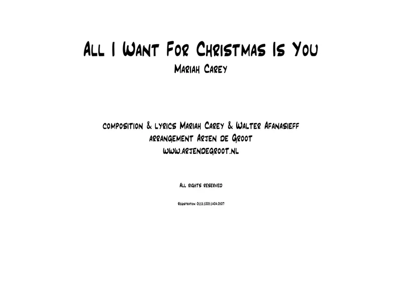 All I Want For Christmas Is You score preview