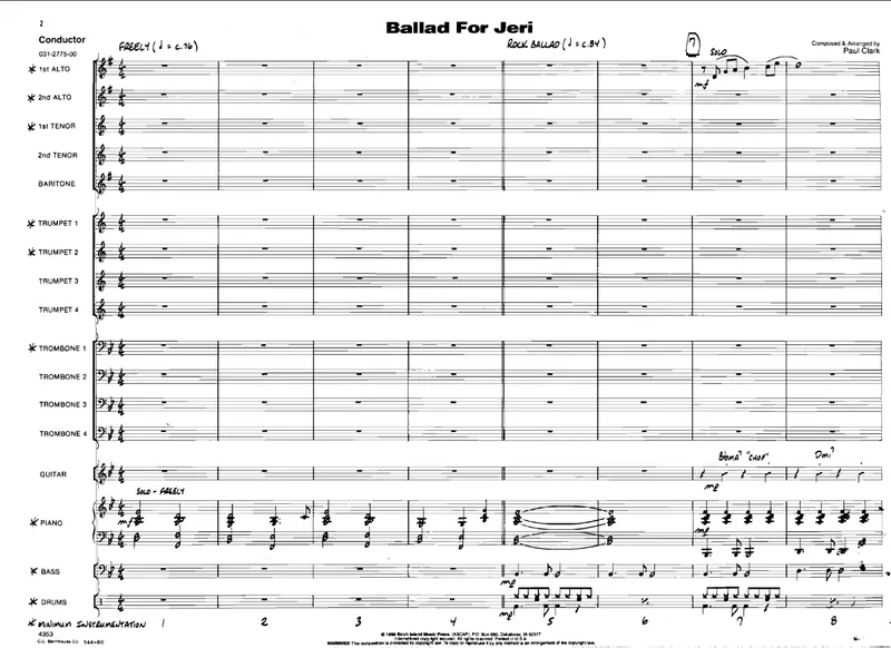 Ballad For Jeri score preview