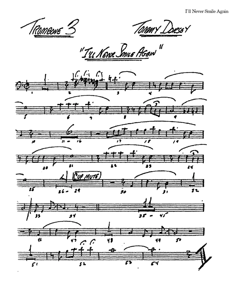 I'll Never Smile Again score preview