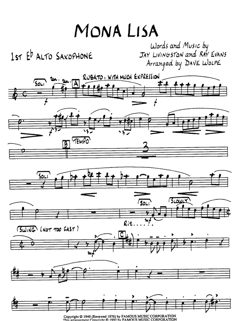 Mona Lisa score preview