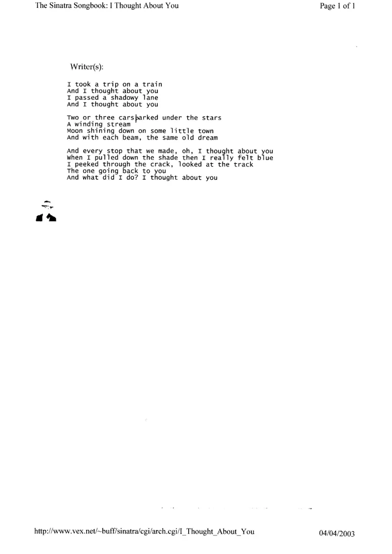 I Thought About You score preview