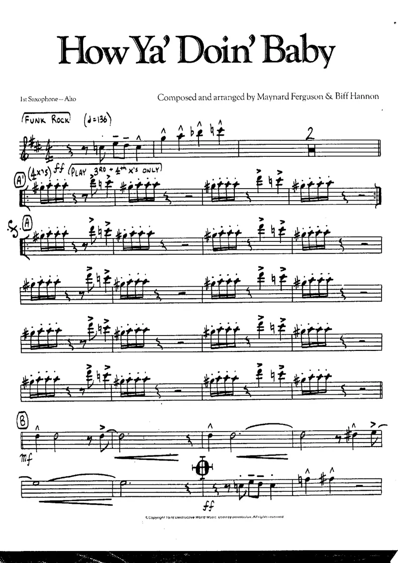 How Ya Doin' Baby score preview