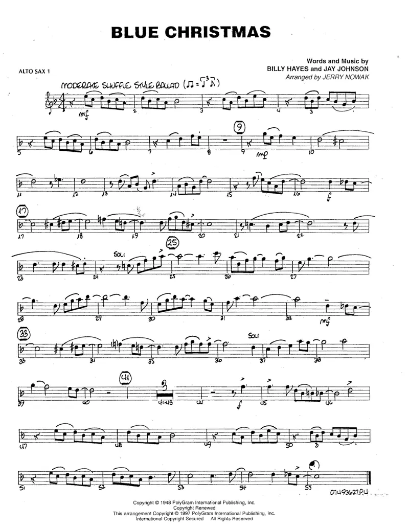 Blue Christmas score preview