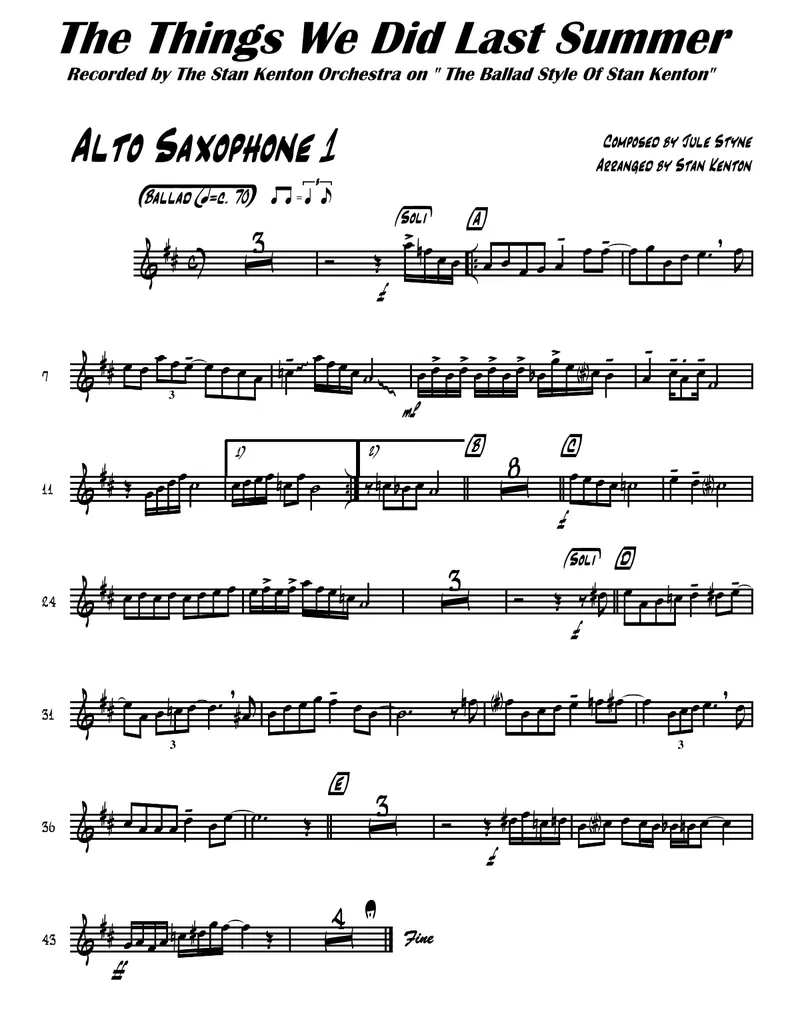 The Things We Did Last Summer score preview
