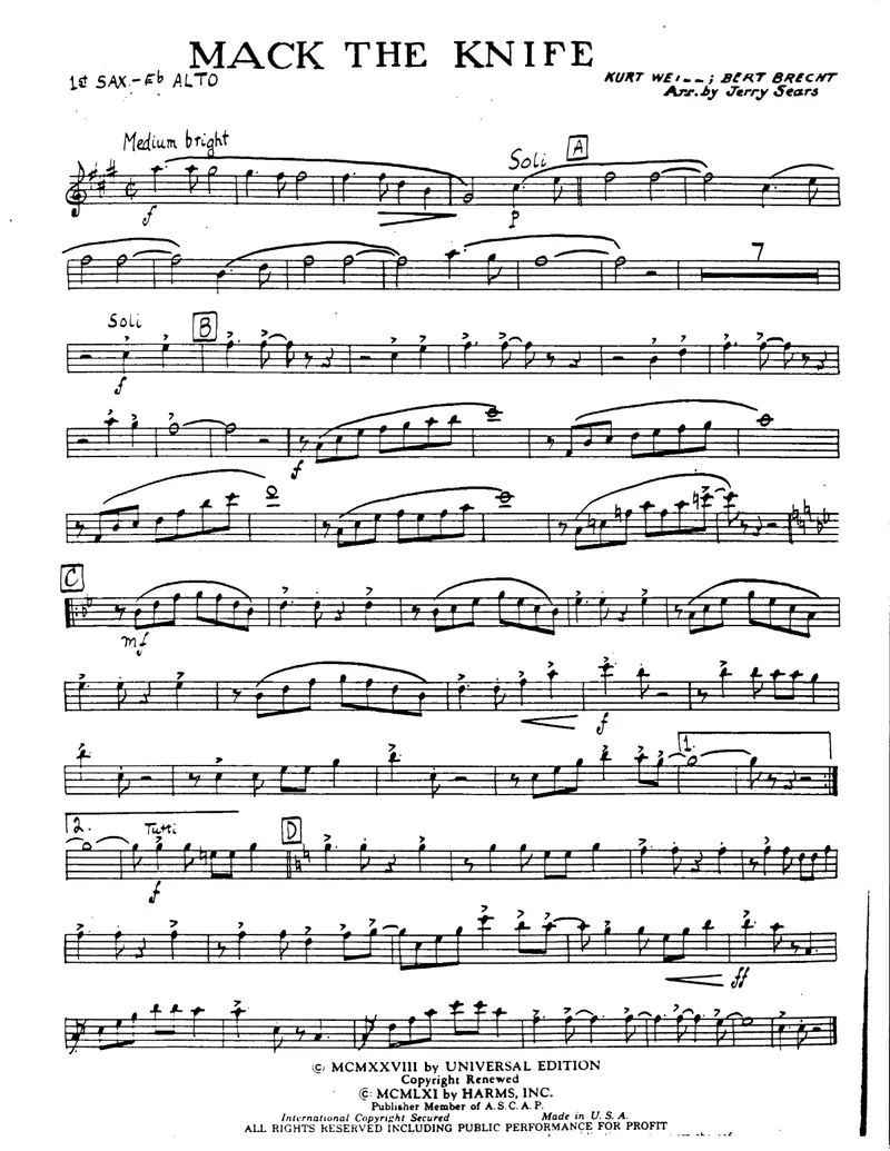 Mack The Knife score preview