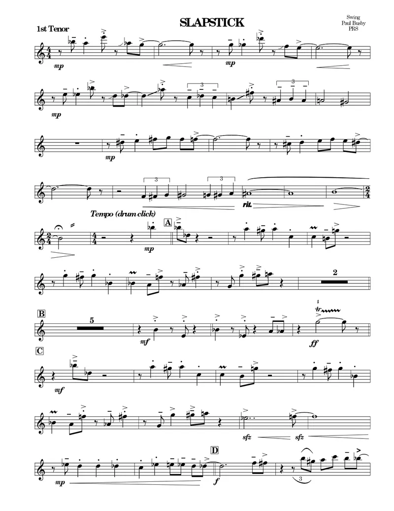 Slapstick score preview