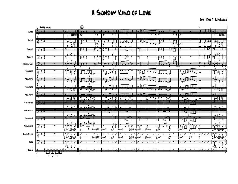 A Sunday Kind Of Love score preview